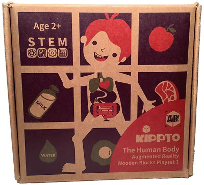 Kippto Human Body Wooden Blocks STEM 2+ Anatomy, Augmented Reality Learning- NIB