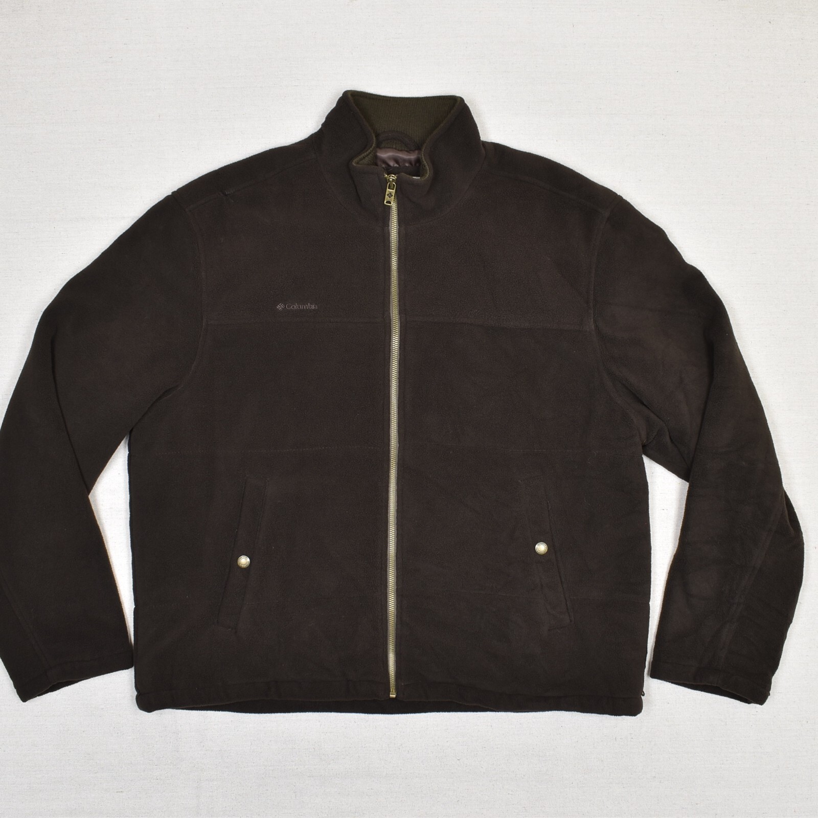 Columbia Men's Full Zip Jacket Solid Polyester Br… - image 1