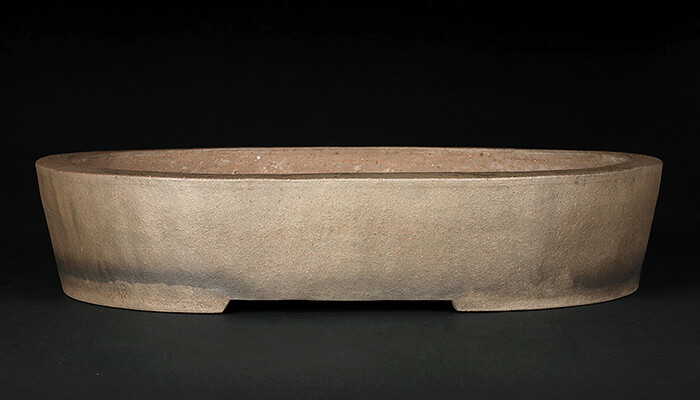 SYUZAN Bonsai Pot Early Work Unglazed Oval 47.5 cm 18.7 in