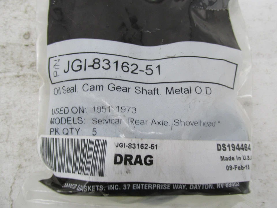 Lot of 7 Harley Davidson James Gasket Point Seals Single Lip/Metal JGI-83162-51 - Image 2 of 4