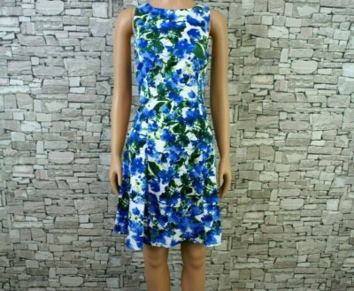MILLY DAMEN FEST PARTY COCKTAIL KLEID ZIPP MULTICOLOR BLUMIG  38 