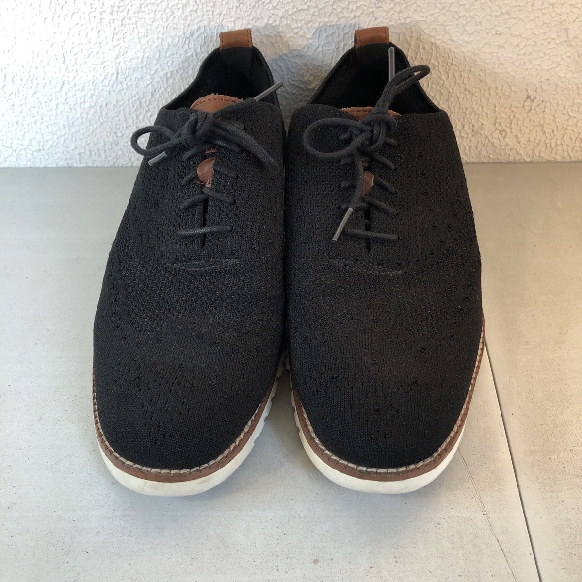 Mens Cole Haan ZeroGrand Black Stitchlite Knit Dress Shoes C24948 Size 9.5 Cole Haan ZERØGRAND Wingtip Oxford BLACK STITCHLITE™ IVORY  main image 4