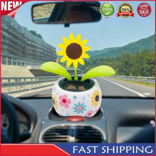 Solar Powered Dancing Flower Car Dashboard Ornament Funny Swinging Toy Sunflower - Picture 1 of 8