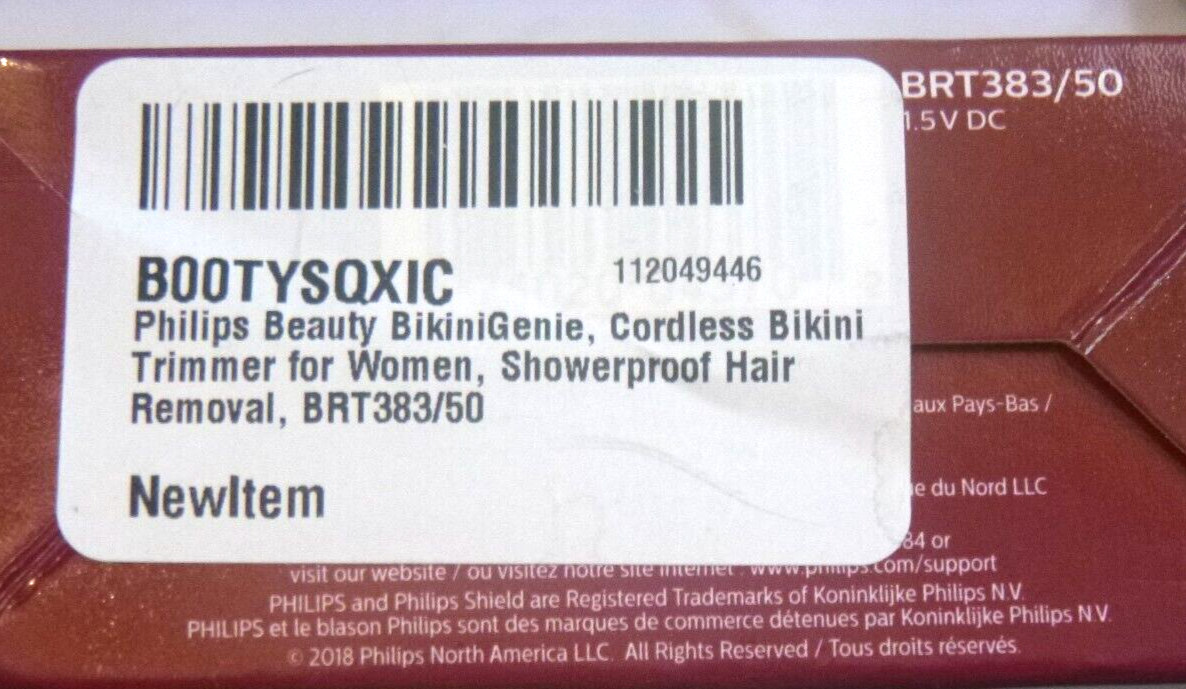 Philips Beauty BikiniGenie Cordless Bikini Trimmer  Wet & Dry, BRT383/50    SB6