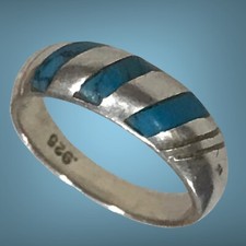 sterling silver turquoise band size 6