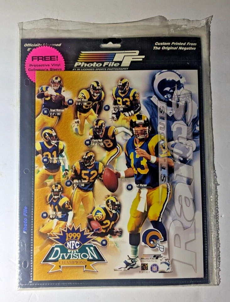 ST. LOUIS, RAMS - 1999 NFC West CHAMPIONS - Archivo de fotos 8x10 - Embalaje original Foto 3 de 4