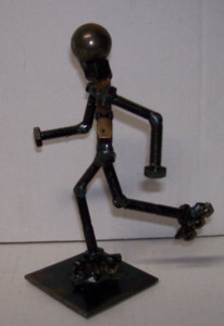 Welded Metal Nut Bolt Sculpture by Nutz & Boltz & Attitude Inline Skater #215
