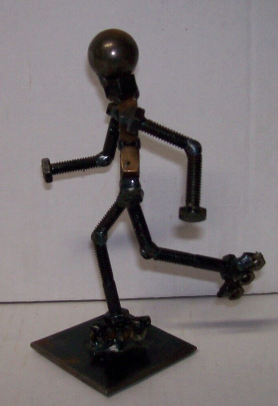Welded Metal Nut Bolt Sculpture by Nutz & Boltz & Attitude Inline Skater #215