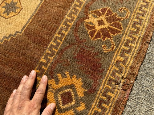 2x13 VINTAGE RUNNER RUG oriental HANDMADE antique handwoven brown cashmere 3x13 - Picture 13 of 17