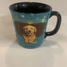 Keith Kimberlin Encore Group Yellow Lab Puppy Dog Blue Animal Bubbles Cup Mug