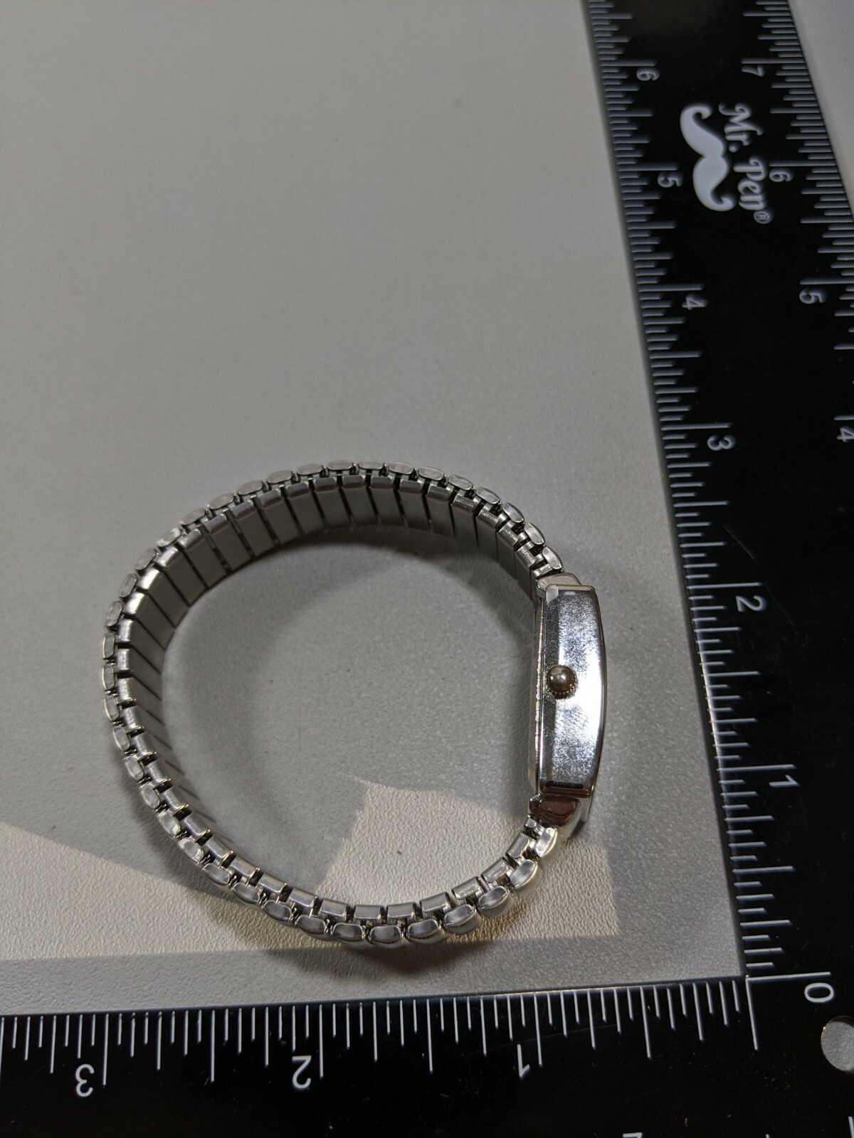 Silver Tone Rectangle Case Diamond Stainless Stee… - image 4