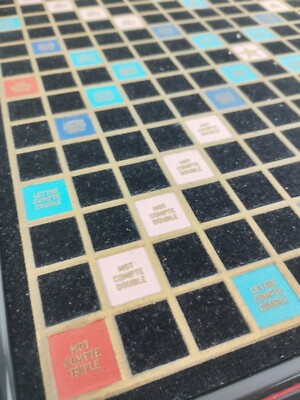 Scrabble Vintage Velours Noir Smir De France – Collector Français Rare