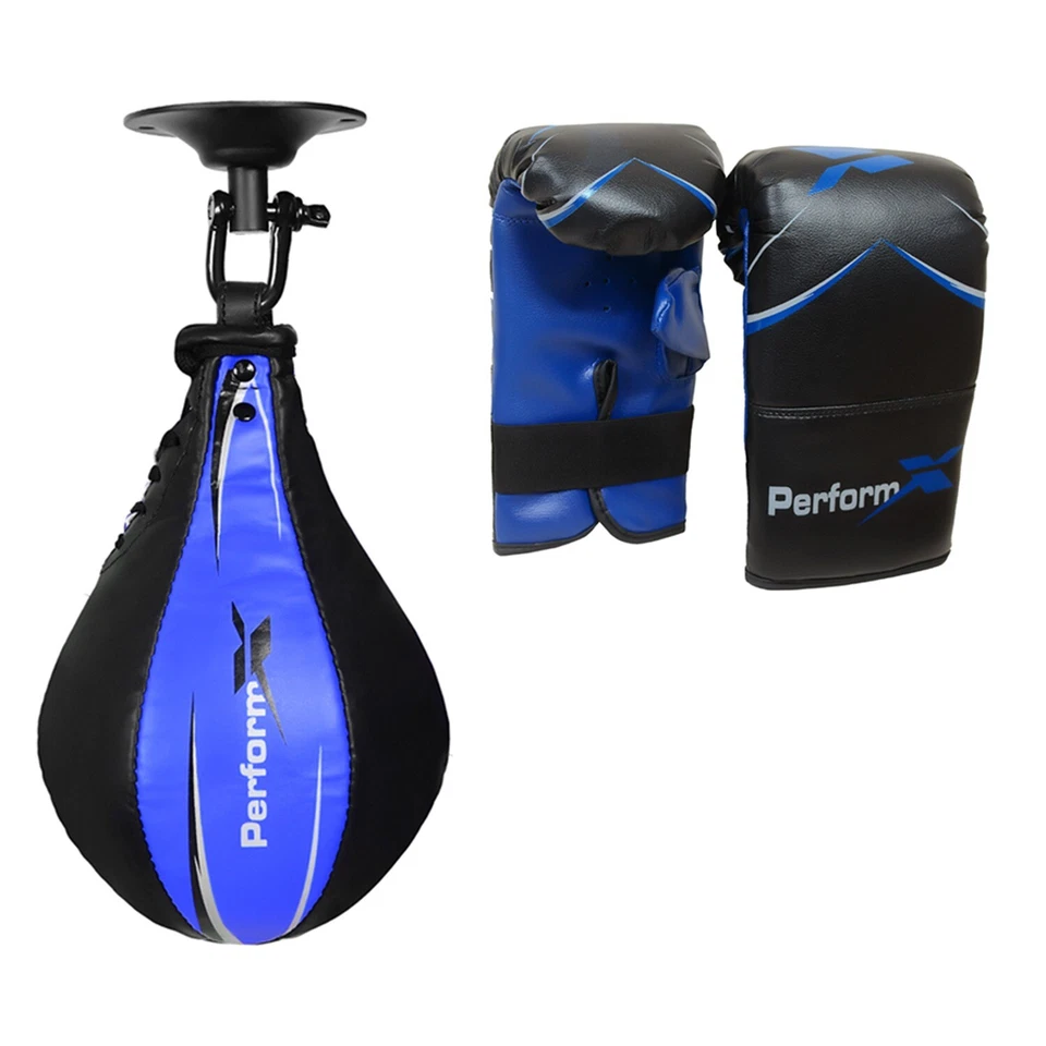 Pelotas de velocidad de boxeo entrenamiento MMA perforación pelotas de cuero pelota de lucha gimnasio giratorio Foto 4 de 4