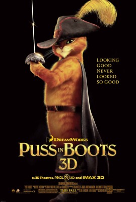 Puss In Boots movie poster print (b)  :  11 x 17 inches : Antonio Banderas