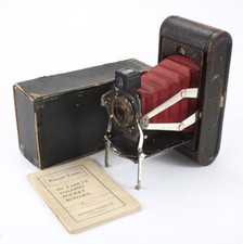 KODAK NO. 1A FOLDING POCKET, BURGUNDY BELLOWS, BOXED, PROBLEMS, AS-IS/cks/195714