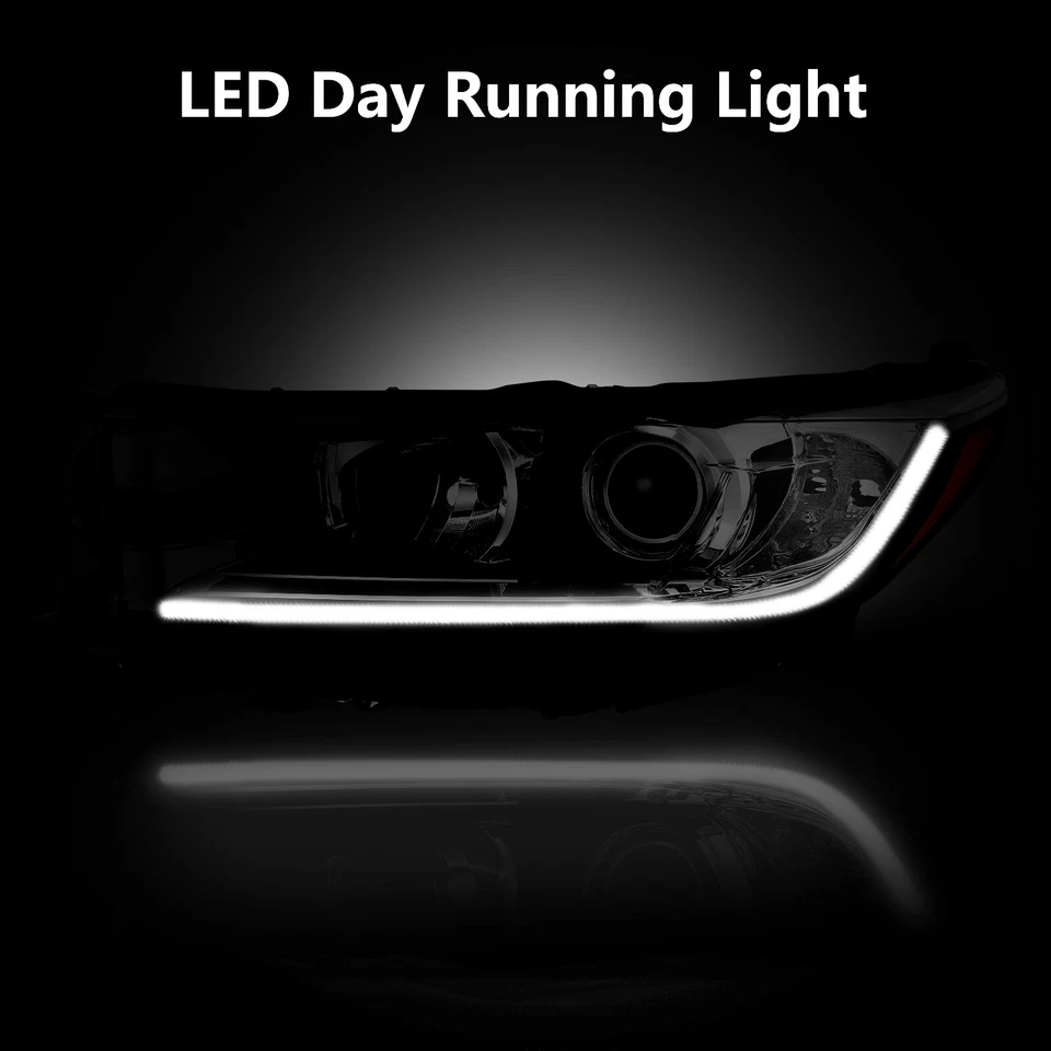 LED DRL Headlight For 2017 2018 2019 Toyota Highlander Black Driver Left Side Foto 3 de 4