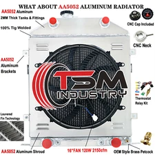 4-Row Radiator Shroud Fan Fit 1942-1948 Ford Super Deluxe/Deluxe Flathead Engine