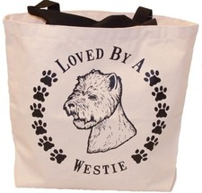 Loved By A Westie Tote Bag New Westhighland MADE IN USA