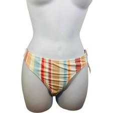Xhilaration JUNIORS SZ L/8-10 Bikini Swim Hipster Bottom Multi-Color Stripes NWT