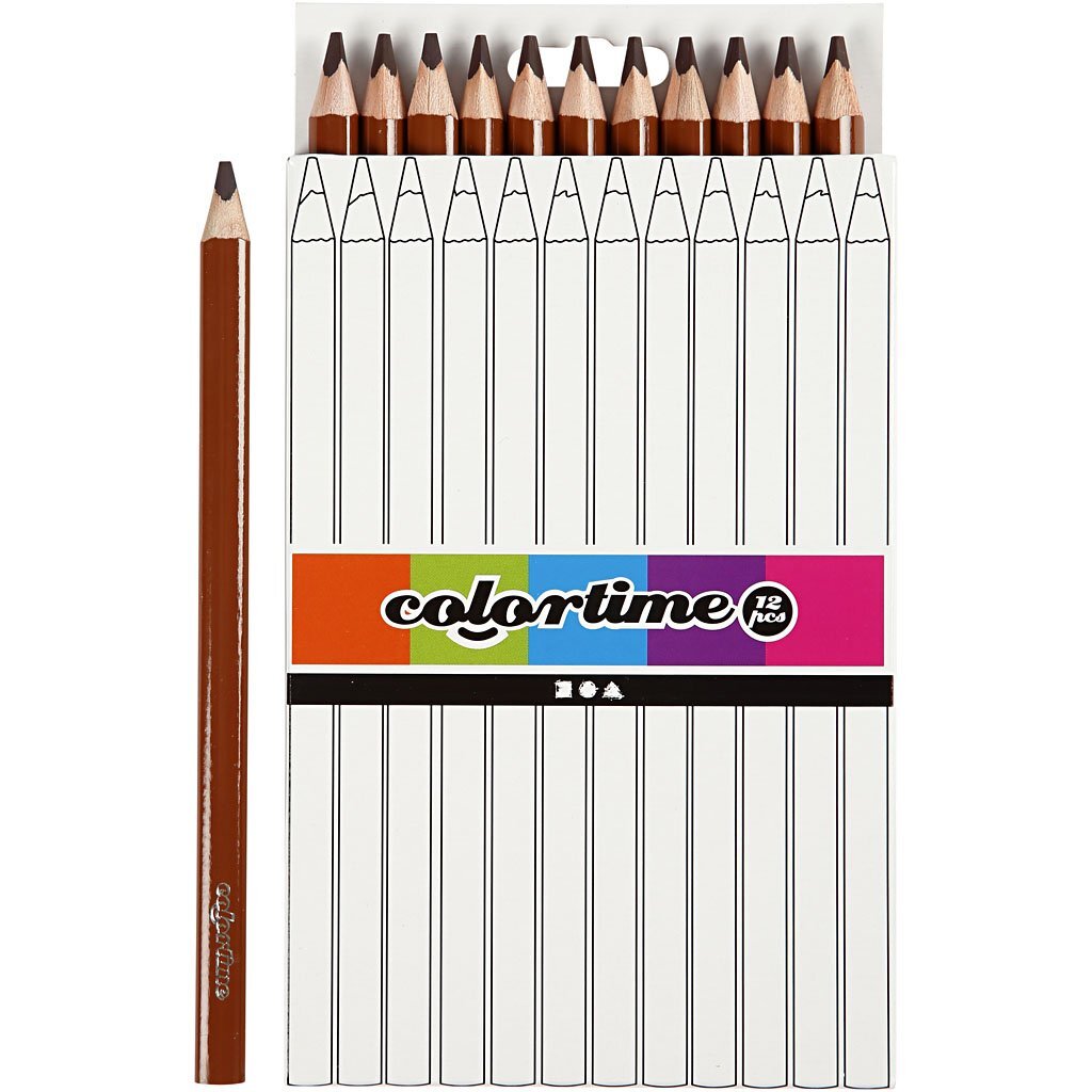 Colortime 12-Piece Coloured Pencils, Brown