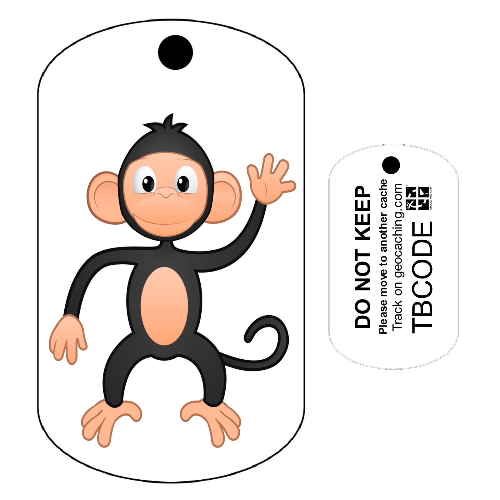 Charlie the Cheeky Monkey  (Travel Bug) For Geocaching - Trackable Tag