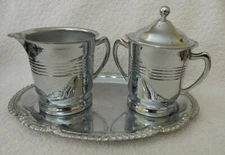 VINTAGE Vollrath Restaurant Stainless Steel Salesman Sampler Kit Tea Set & Bowls