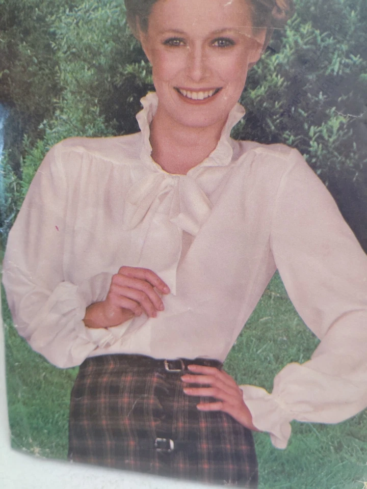 Blouse Ruffle Tie 16 See & Sew Butterick 6220 Sewing Pattern CUT Shirt Dressy - Image 3 of 4