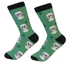 Shih Tzu Socks Unisex Tan Puppy Cut