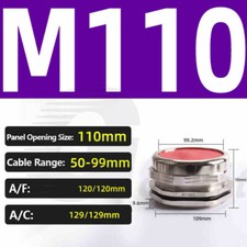 Cable Gland IP68 Waterproof Brass Nickel-plated Compression M6 - M120 PG7 - PG63