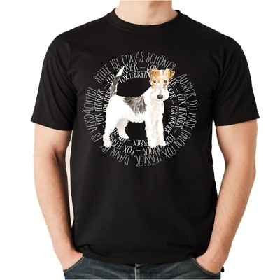 T-Shirt CIRCLE FOX TERRIER Watercolor by Siviwonder Unisex Hund Hundemotiv