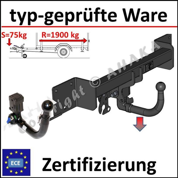 AHK Abnehmbar FüR BMW 1Er E87 2004- AnhäNgerkupplung AnhäNgevorrichtung Vertikal-image