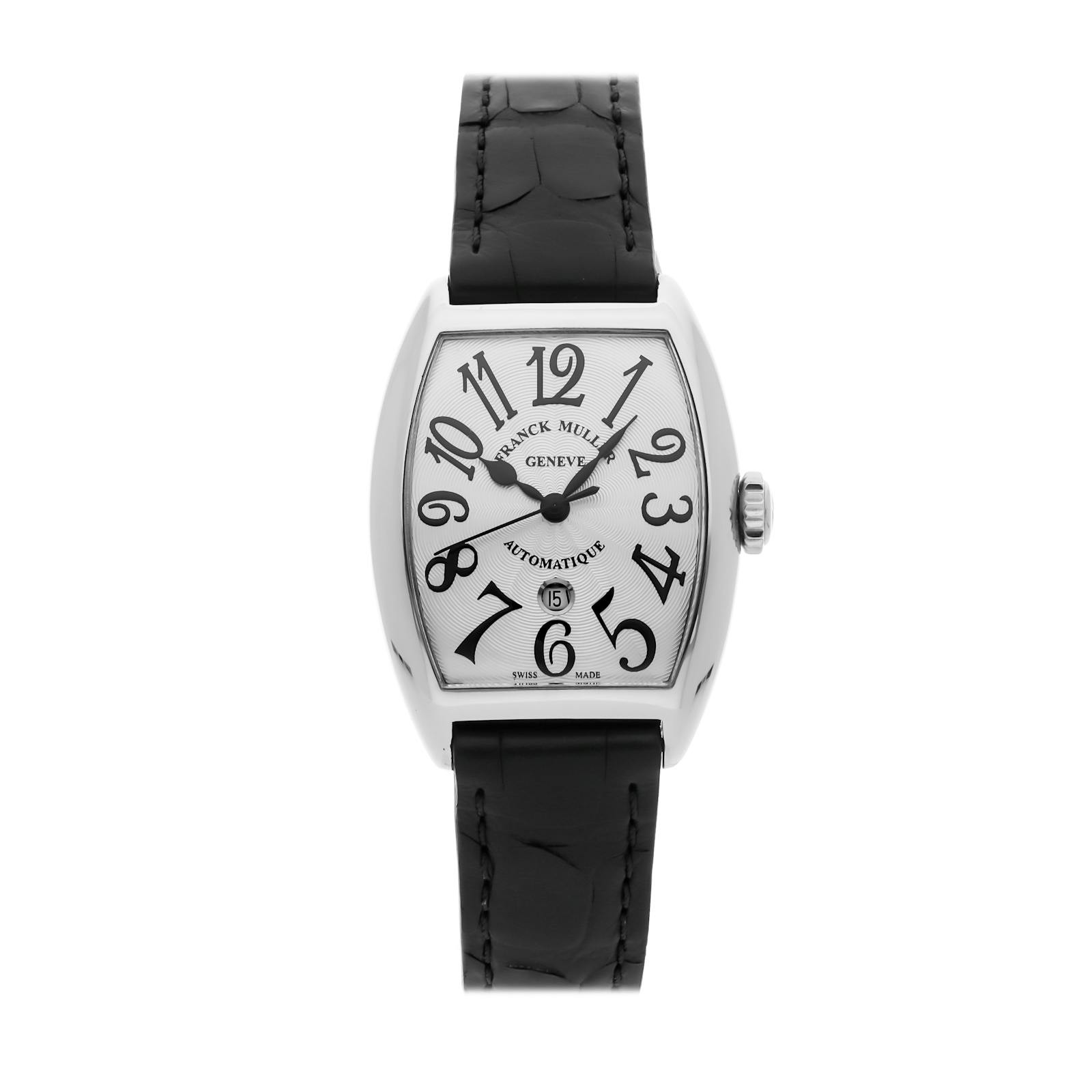 Franck Muller Cintree Curvex Auto Steel 38mm x 28mm Watch 7500SCATDTFOAC-BLC