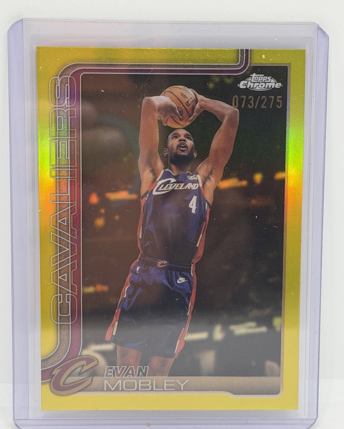 EVAN MOBLEY 2025-26 TOPPS CHROME UPDATE YELLOW REFRACTOR /275 #25 