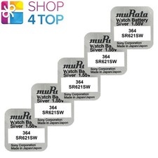 5 MURATA 364 SR621SW BATTERIES SILVER OXIDE 1.55V WATCH BATTERY 2026 SONY NEW