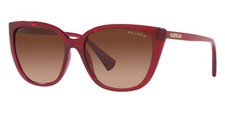 New Ralph Women Butterfly Sunglasses RA5274 5800T5 Transparent Bordeaux 56mm