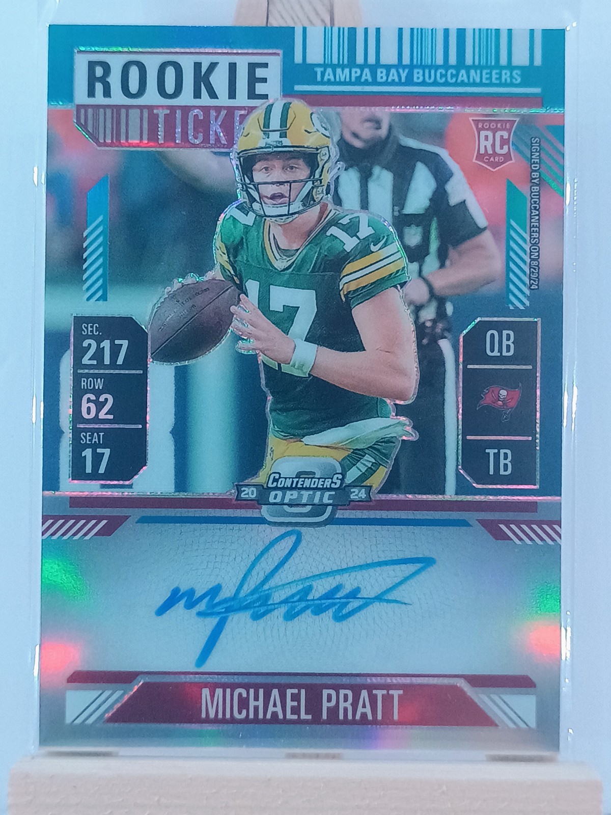 2024 Panini Contenders Optic - Rookie Ticket Autographs Michael Pratt Teal /99