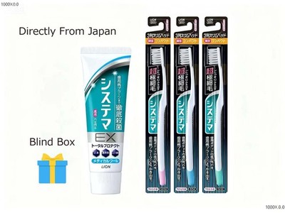 Lion Japan Systema Toothbrush 3pcs + Toothpaste 1pc Dental Care Set From Japan