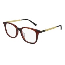 GUCCI GG0831OA 002 Rectangular Squared Havana Black 52 mm Men's Eyeglasses OBI