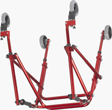 Child Gait Trainer Foldable Lightweight Aluminum 4-Wheel Walker Red Indoor/Out