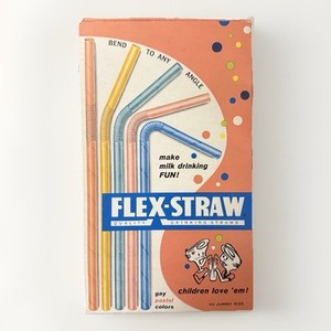 VTG Flexible Straw Plastic Straws Drinking 1950s Cardboard Box Advertising Prop