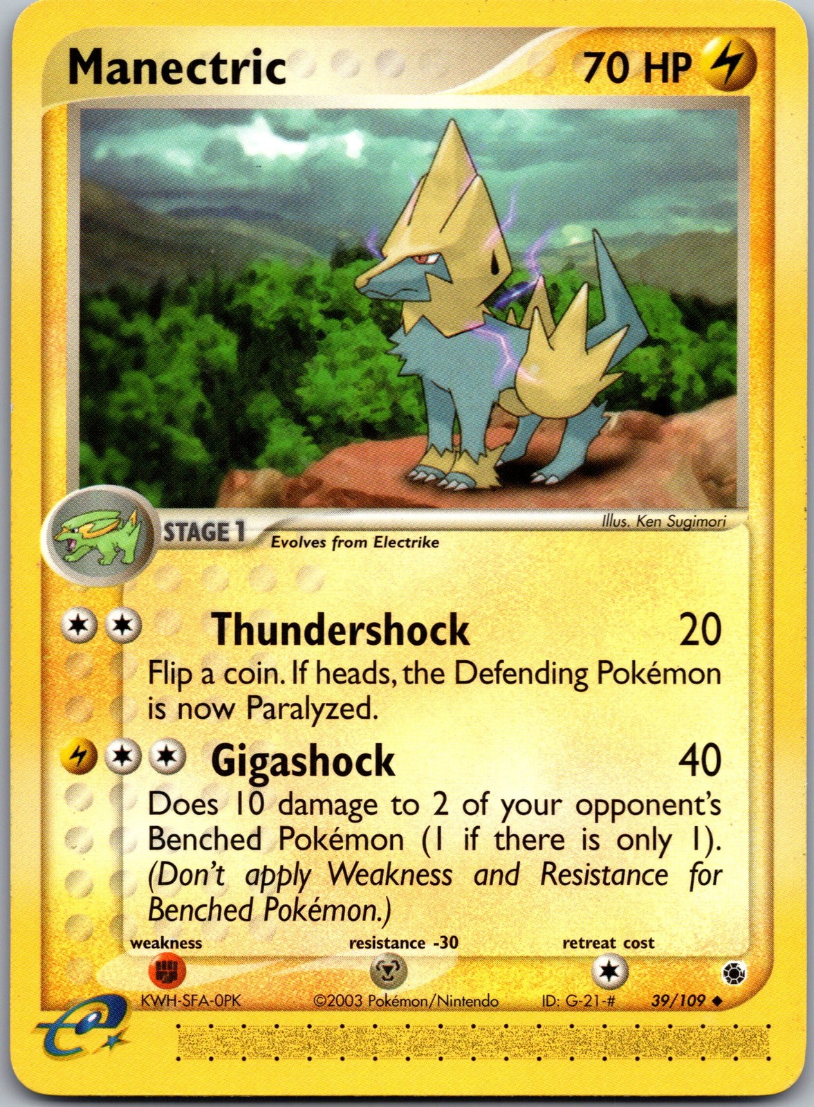 Manectric - Uncommon Ruby and Sapphire 39/109 NM