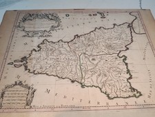Antica Cartina Geografica Sicilia 1692 Jaillot Old Map XVII SEC TRINACRIA 
