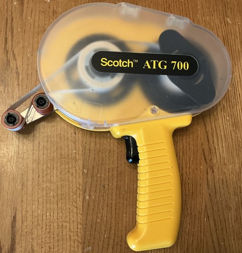 EUC Scotch ATG 700 Tape Dispenser Adhesive Applicator Yellow Handheld