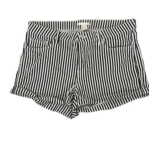 H&M Women’s Black $ White Stripe Shorts Size 12 - Picture 3 of 8