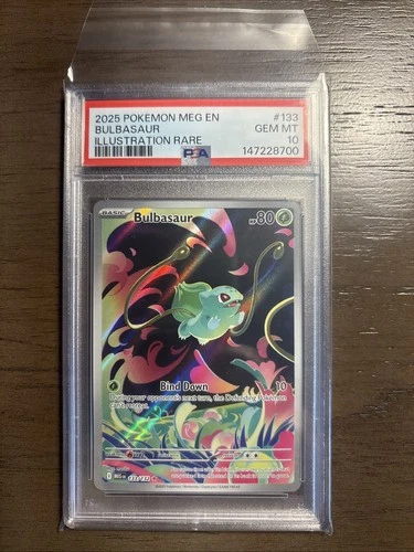 2025 POKEMON MEG EN-MEGA EVOLUTION ILLUSTRATION RARE #133 BULBASAUR PSA 10