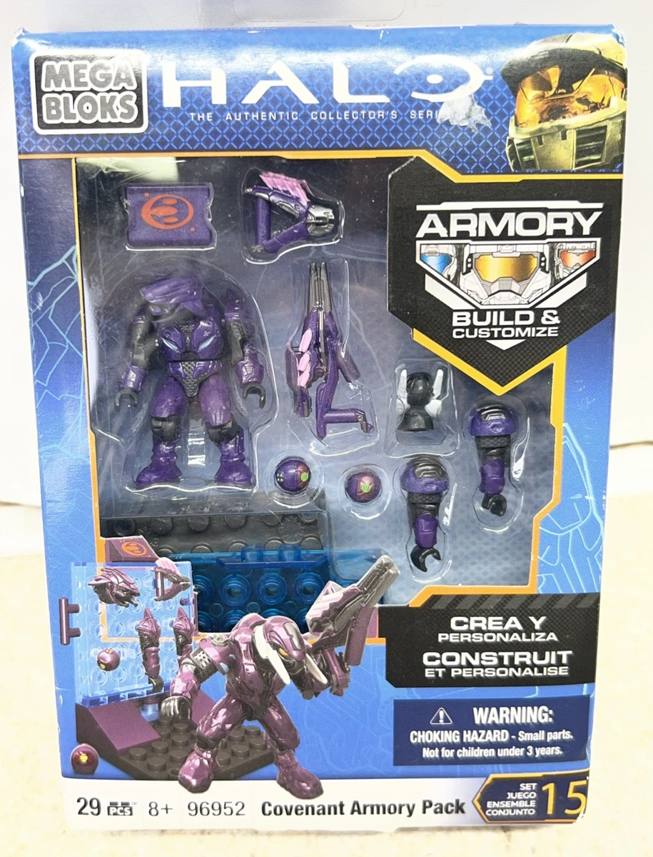5 Minifigure Halo Mega Bloks Covenant Elite Viola - Serie 1 96870 - Usate Ma Come Nuove