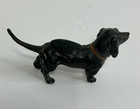 Vintage Hand Painted Cast Metal Figural Dachshund Dog Pin Cushion Vienna Bronze — photo 6