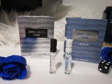 Jimmy Choo Man  Man Aqua Samples x 2 EDT's 0.06 fl oz. x 2 W /cards NEW FRESH
