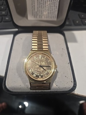 American Time Ironworkers Local 433 Retirment  Watch Gold Tone Needs Battery NEW