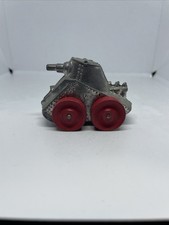 Vintage Manoil Dimestore M95 SILVER TANK Wood Wheels  Near Mint 